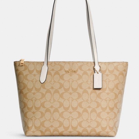 Coach Handbags - Coach Top Zip Tote in Signature Canvas